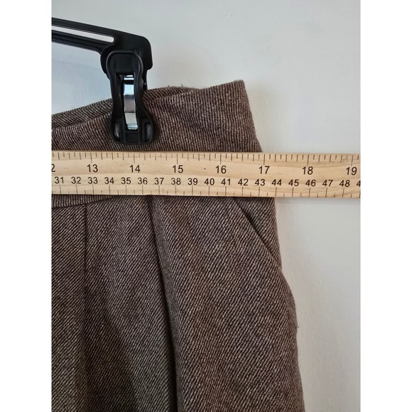Brooks Brothers 346 Brown Herringbone Wool Blend Pleated Midi Skirt Womens - Picture 5 of 7